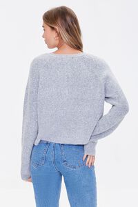 HEATHER GREY Ribbed Henley Sweater, image 3