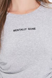 HEATHER GREY/BLACK Mentally Gone Embroidered Graphic Tee, image 5