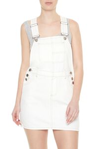 WHITE Denim Overalls Mini Dress, image 4