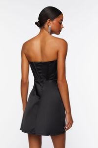 BLACK Satin Corset Tube Mini Dress, image 3