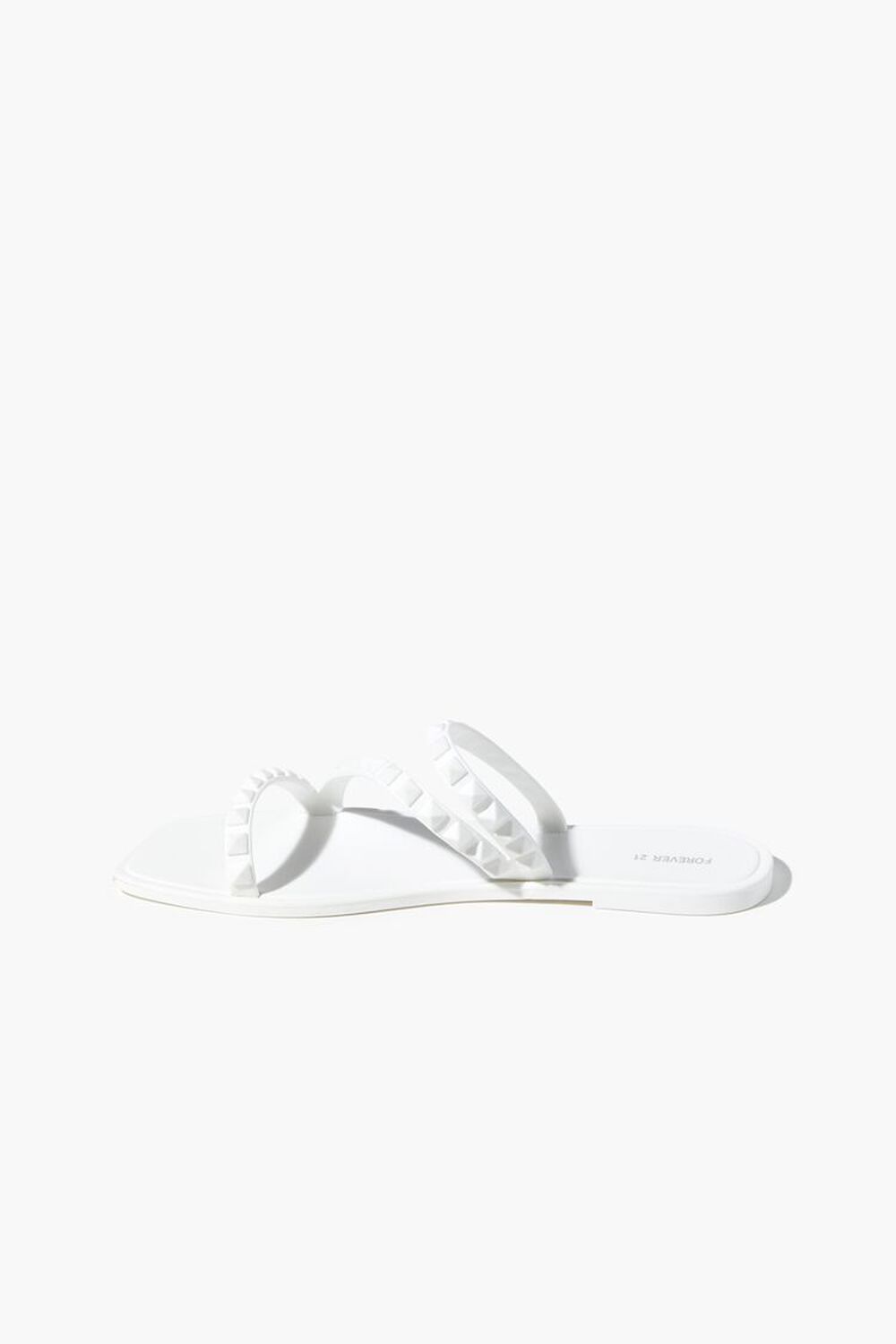 WHITE Studded Square-Toe Sandals, image 2