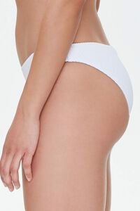 WHITE Ribbed Low-Rise Bikini Bottoms, image 3