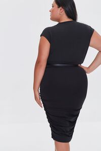 Plus Size Belted Ruched Dress, image 3