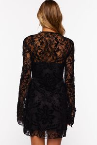 BLACK Lace Overlay A-Line Mini Dress, image 3