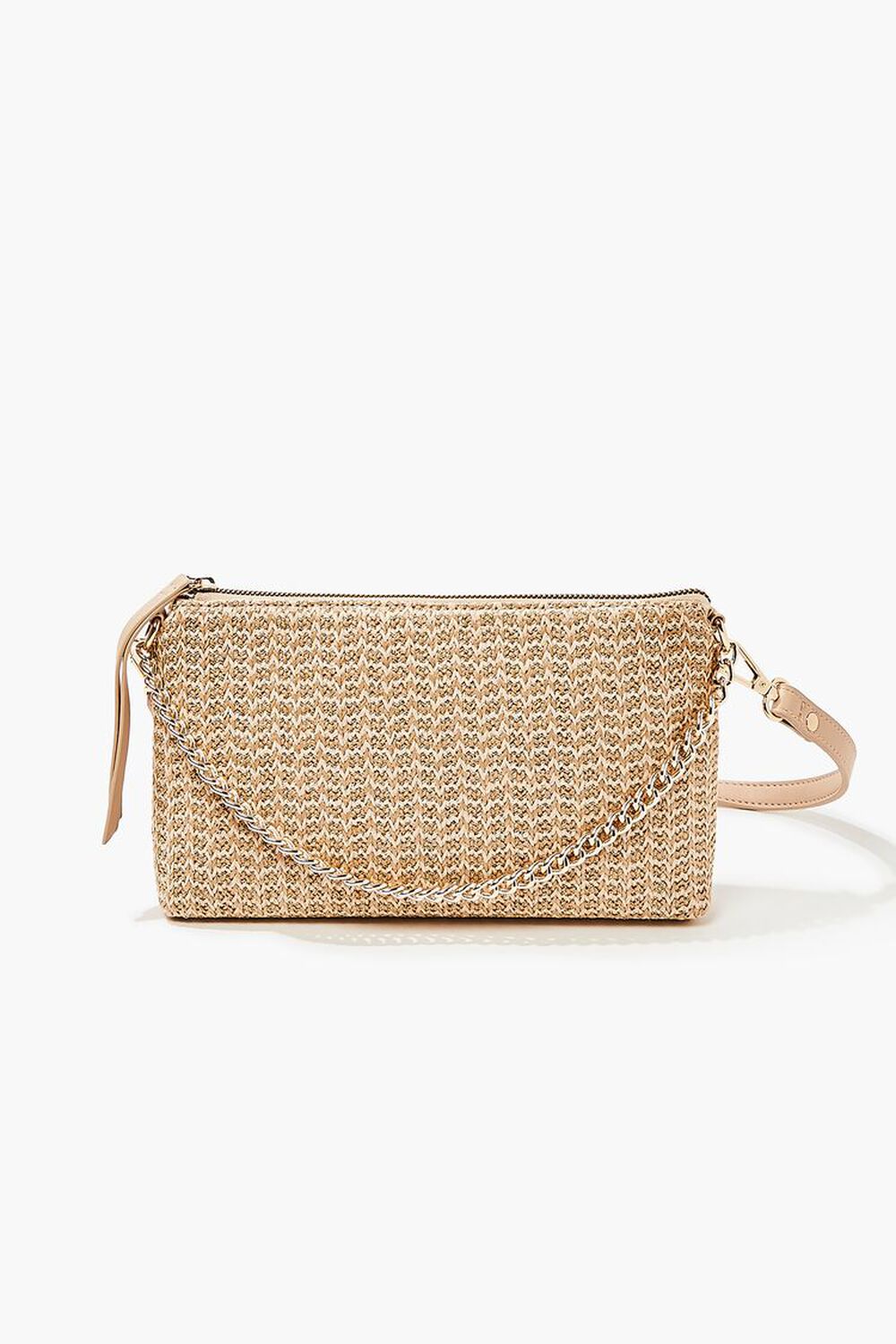 NATURAL Basketwoven Chain Shoulder Bag, image 1