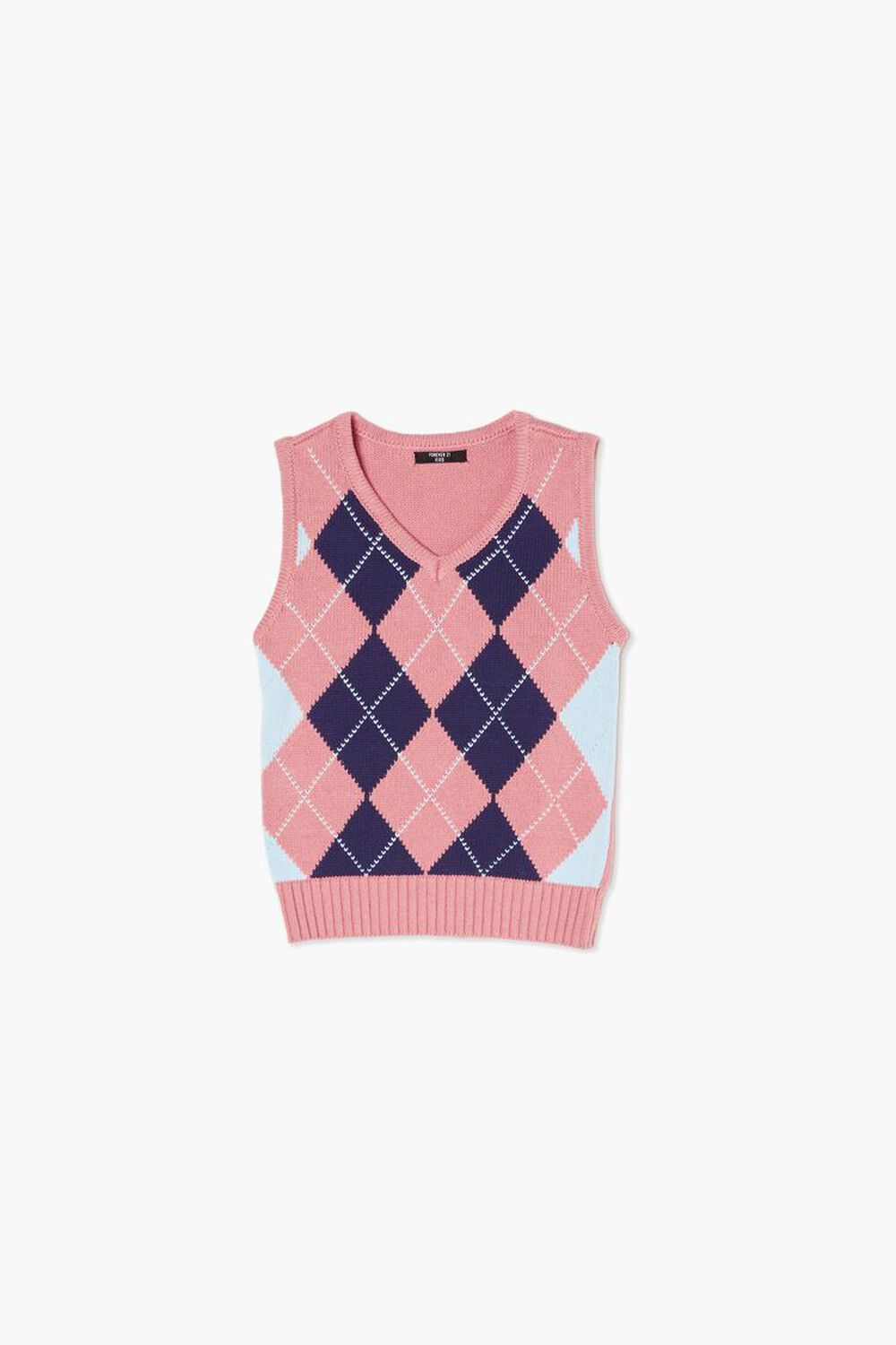 Girls Argyle Sweater Vest (Kids), image 3
