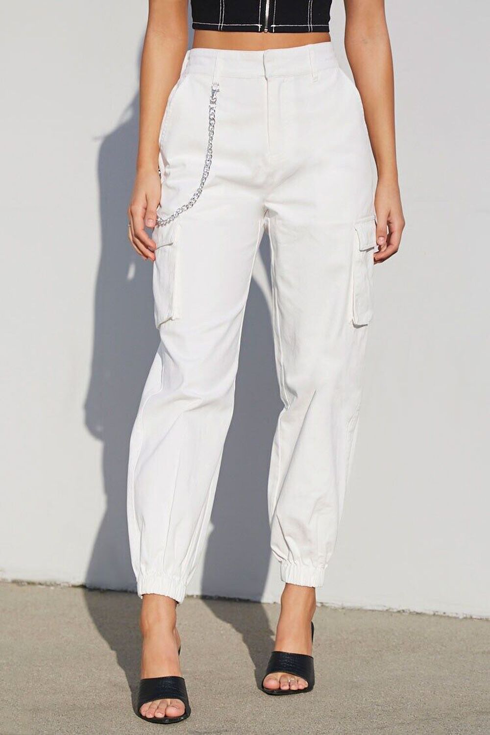 IVORY Londyn Curb Chain Cargo Pants, image 2