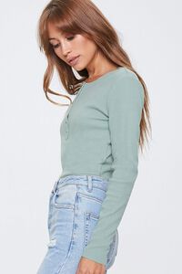 OLIVE Raw-Cut Henley Top, image 2