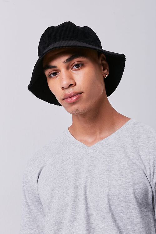 BLACK Corduroy Bucket Hat, image 1
