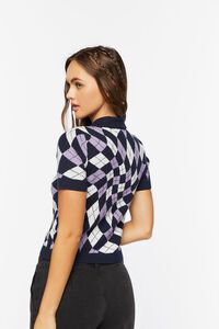 Sweater-Knit Checkered Polo Shirt, image 3