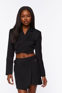 BLACK Cropped Blazer & Mini Skirt Set, image 7