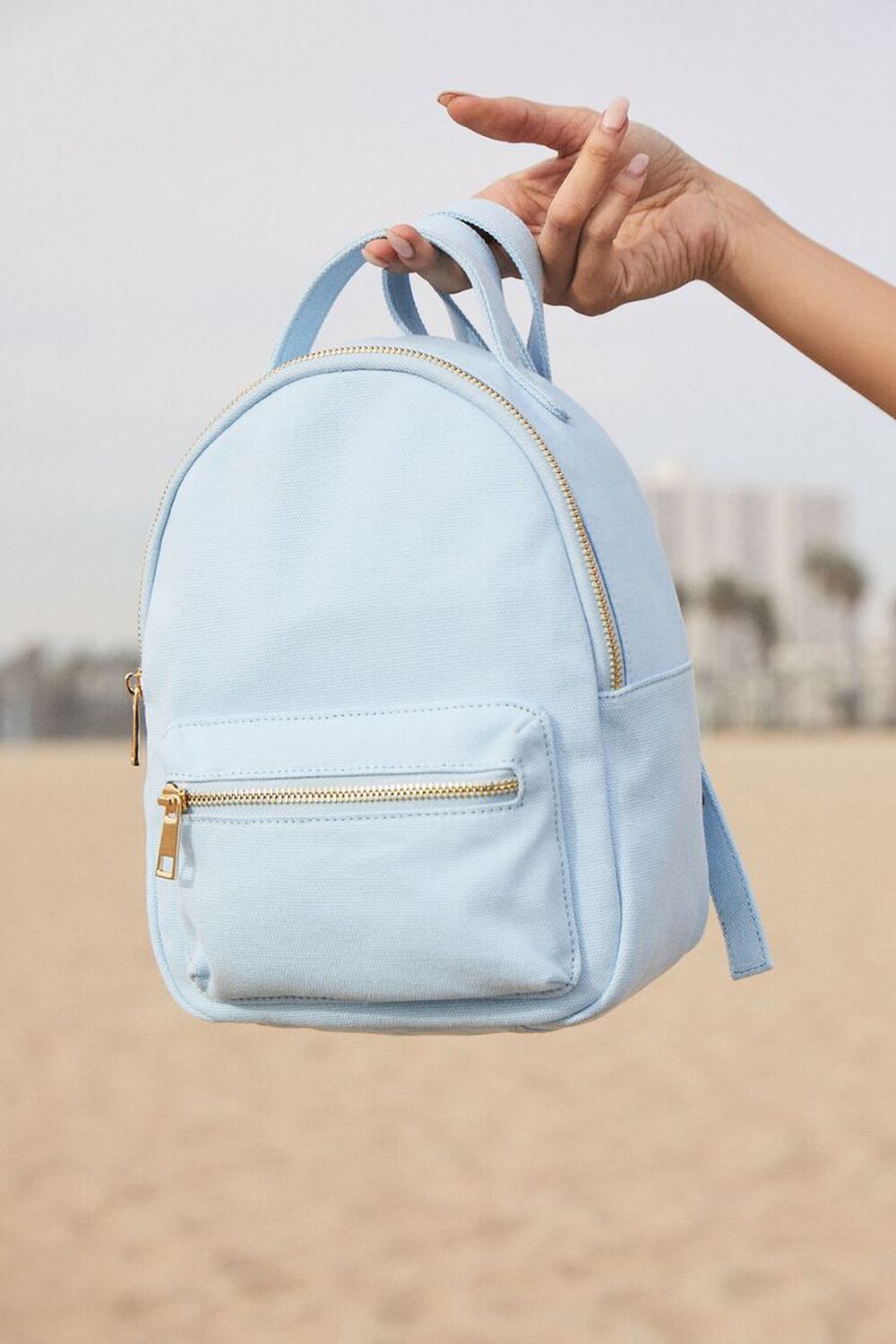 BLUE Unstructured Canvas Backpack, image 1
