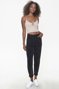 TAUPE Lace-Up Cropped Cami, image 4