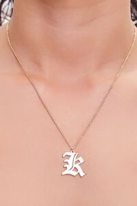 GOLD/K Initial Pendant Chain Necklace, image 1