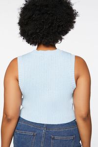 POWDER BLUE Plus Size Sweater-Knit Cropped Vest, image 3