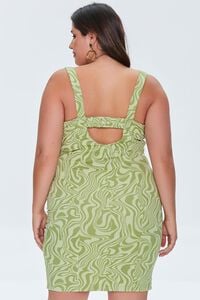 GREEN/MULTI Plus Size Marble Print Mini Dress, image 3