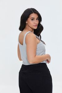 HEATHER GREY Plus Size Cropped Tank Top, image 3