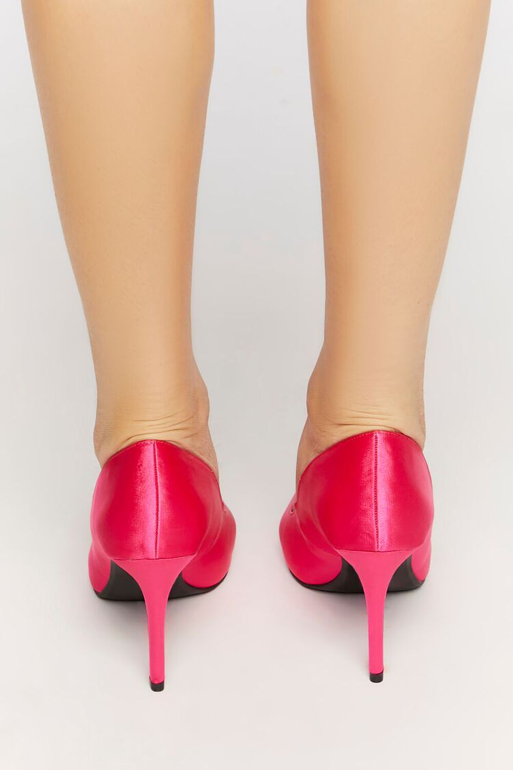 HOT PINK Satin Pointed Toe Pumps, image 3