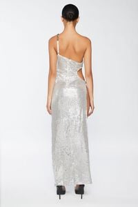 SILVER Sequin One-Shoulder Gown, image 3