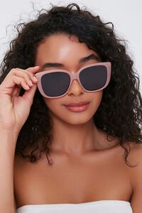 PINK/BLACK Tinted Square Sunglasses, image 1