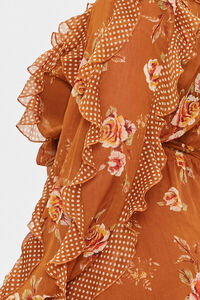 Plus Size Ruffled Rose Print Dress, image 5