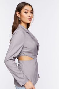 GREY Double-Breasted Cutout Blazer, image 2