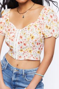 IVORY/MULTI Sweetheart Floral Print Top, image 5