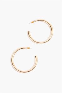 GOLD Tube Hoop Earrings, image 1