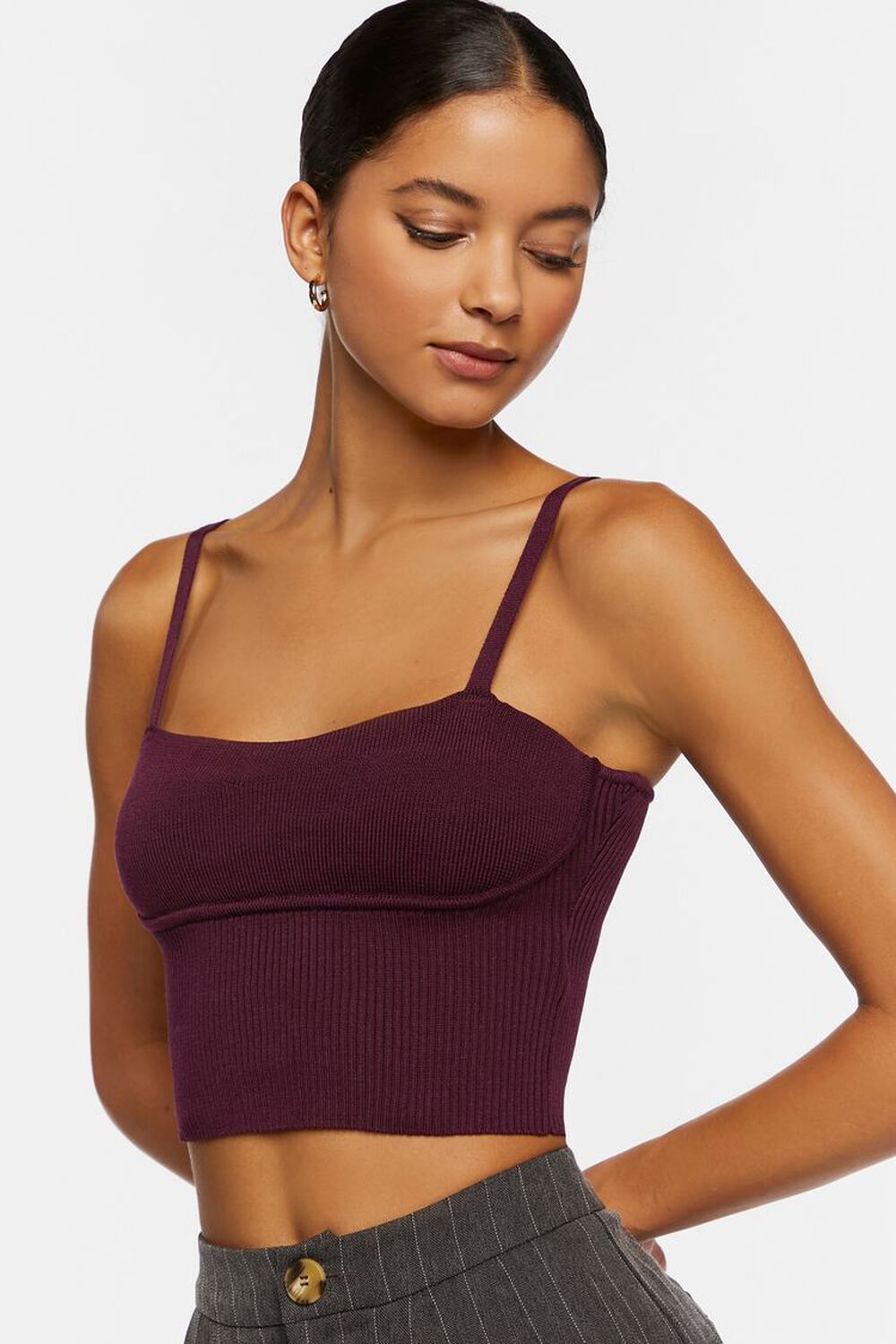 Cropped Sweater-Knit Cami, image 2