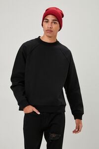 BLACK Fleece Raglan-Sleeve Sweatshirt, image 1