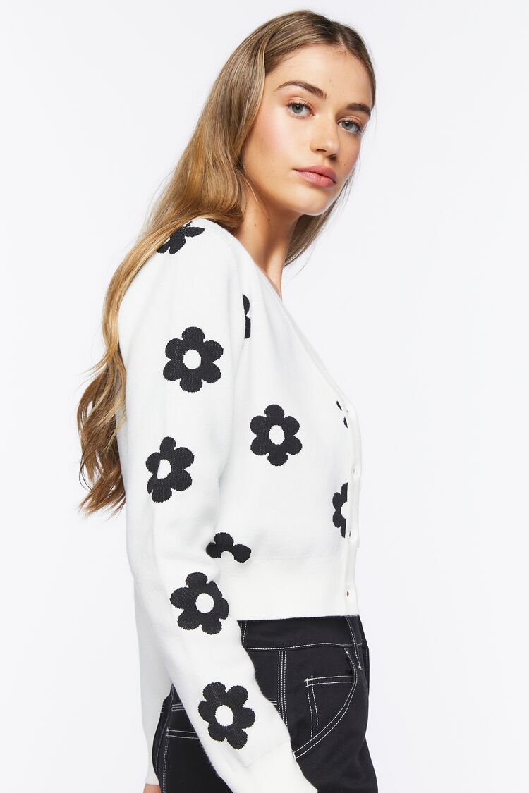 Only Cardigan white-black allover print casual look Fashion Jackets Cardigans 