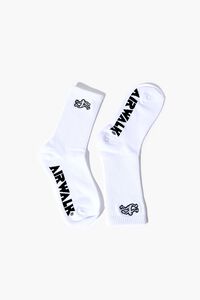 WHITE Embroidered Airwalk Crew Socks, image 1