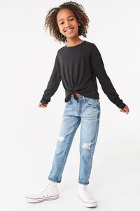 Girls Ribbed Knotted Top (Kids), image 4