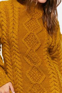 GOLD Mock Neck Cable Knit Mini Dress, image 5