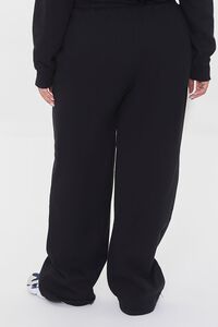 BLACK Plus Size Fleece Wide-Leg Sweatpants, image 4
