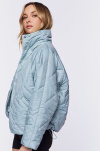 SEAFOAM Quilted Toggle-Drawstring Puffer Jacket, image 2