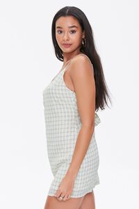 OLIVE/WHITE Plaid Mini Cami Dress, image 2