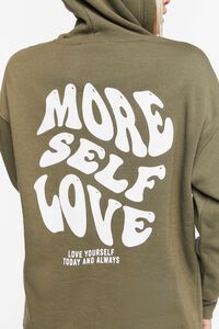 OLIVE/MULTI More Self Love Graphic Zip-Up Hoodie, image 5