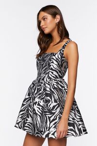 BLACK/MULTI Zebra Print Mini Dress, image 2