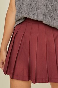 MAROON Pleated A-Line Mini Skirt, image 6