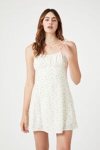 WHITE/MULTI Floral Print Cami Mini Dress, image 1