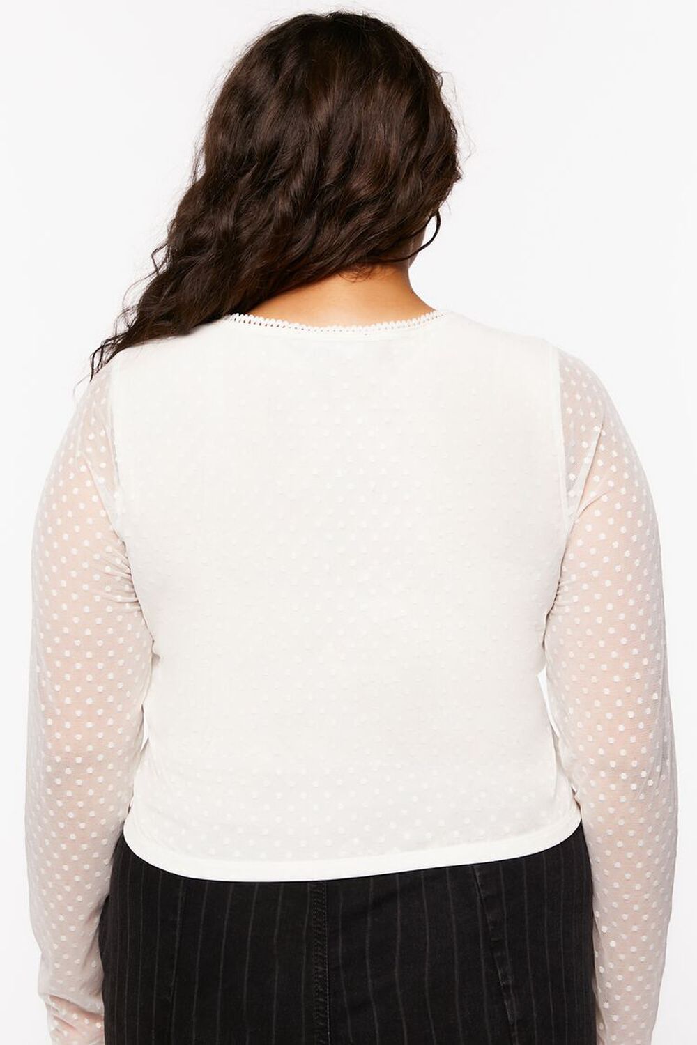 Plus Size Dotted Hook-and-Eye Top, image 3