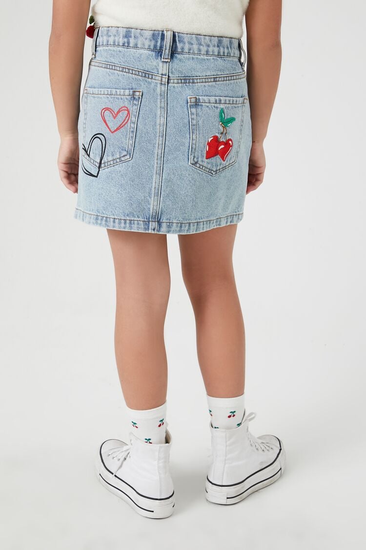 Girls Sequin Stitched Midi Denim Skirt – Inherit Co.