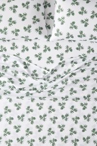 WHITE/GREEN Tropical Leaf Print Queen-Sized Sheet Set, image 2