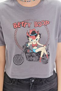 CHARCOAL/MULTI Betty Boop Graphic Cropped Tee, image 5