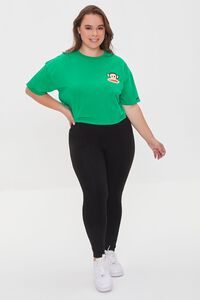 GREEN/MULTI Plus Size Paul Frank Cropped Tee, image 4