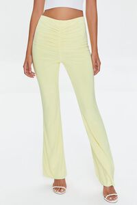 PALE YELLOW Ruched High-Rise Pants, image 2