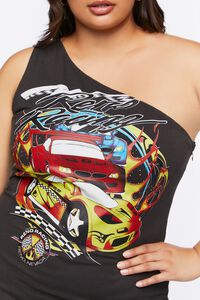 BLACK/MULTI Plus Size Reno Racing Graphic Mini Dress, image 5