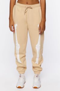 TAUPE/WHITE Skeleton Graphic Joggers, image 2