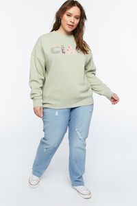 SAGE/MULTI Plus Size Reworked Ciao Graphic Pullover, image 4